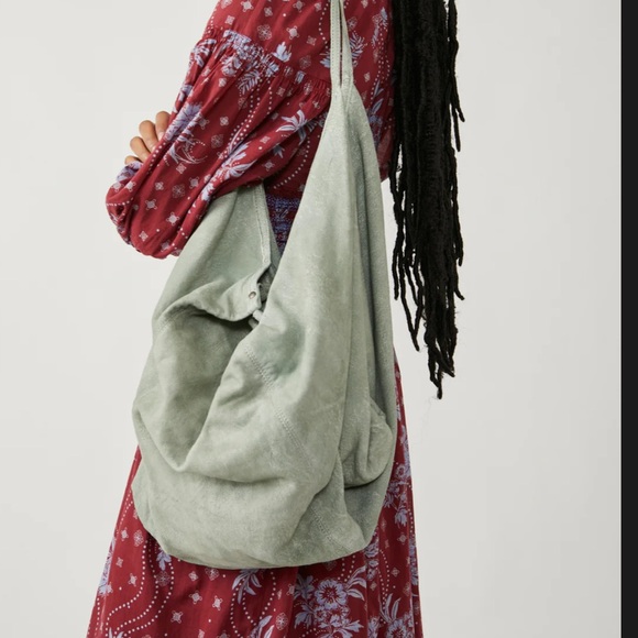 Free People Handbags - Free People WTF Sun Faded Hobo - Cactus lamb suede